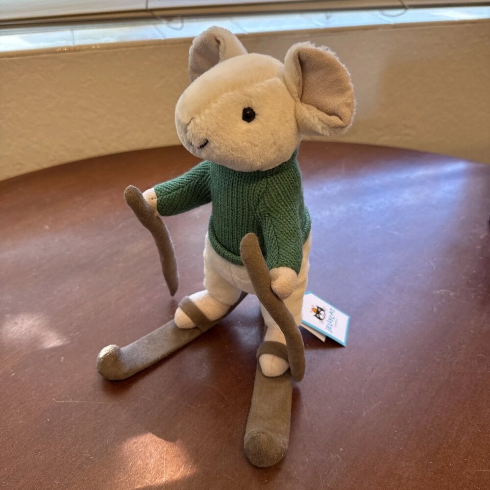 NWT Merry Mouse SKiing Jellycat Plush Toy